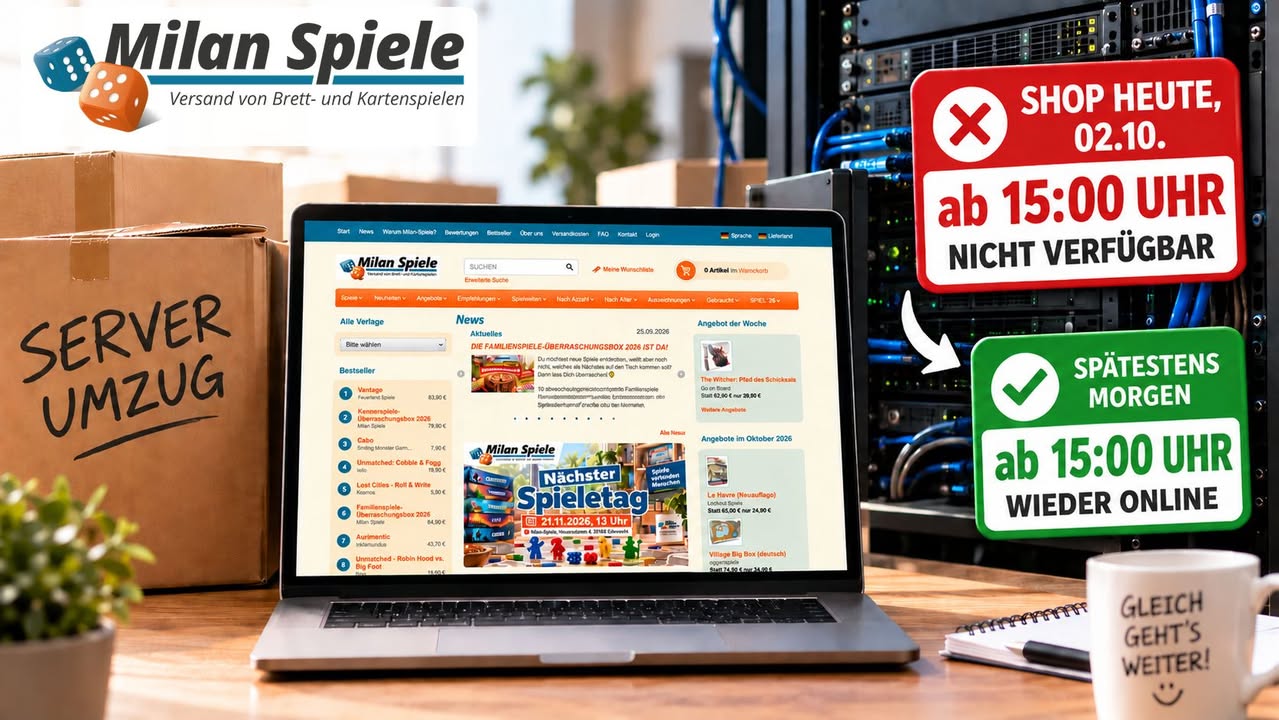 Wir ziehen mit unserem Server um!