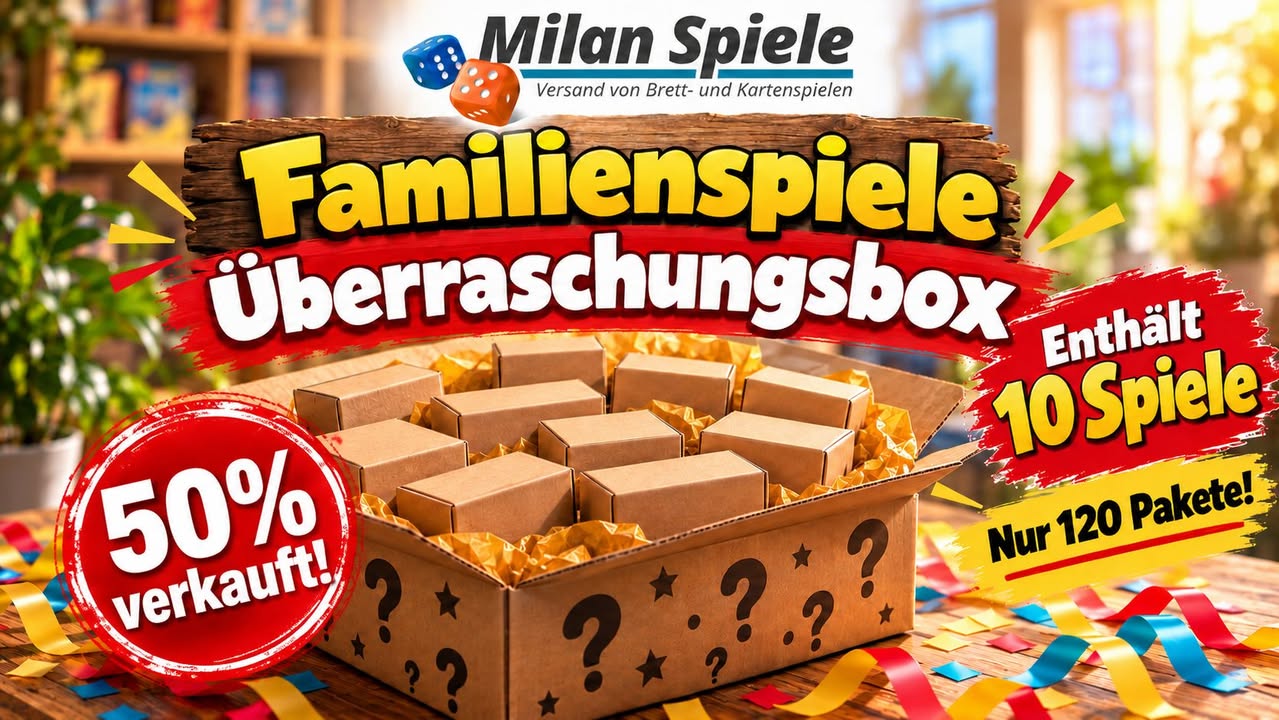 Familienspiele-Überraschungsbox: 50 % verkauft!