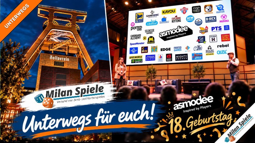 Unterwegs für euch: Asmodee ist 18!